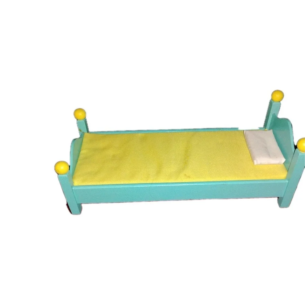 KidKraft Dollhouse‎ Doll Manor Bed - Wooden Replacement Built In Mattress/Pillow